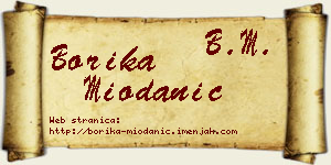 Borika Miodanić vizit kartica